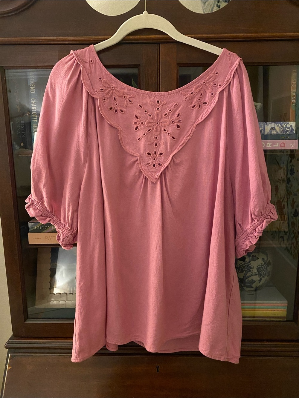 Ann Taylor Pink Embroidered Top